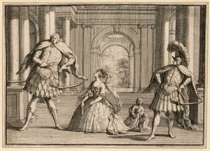 Karikatúra Händel Flavio -előadásából, amelyben Berenstadt látható a jobb oldalon, Francesca Cuzzoni szoprán a központban és Senesino a bal oldalon